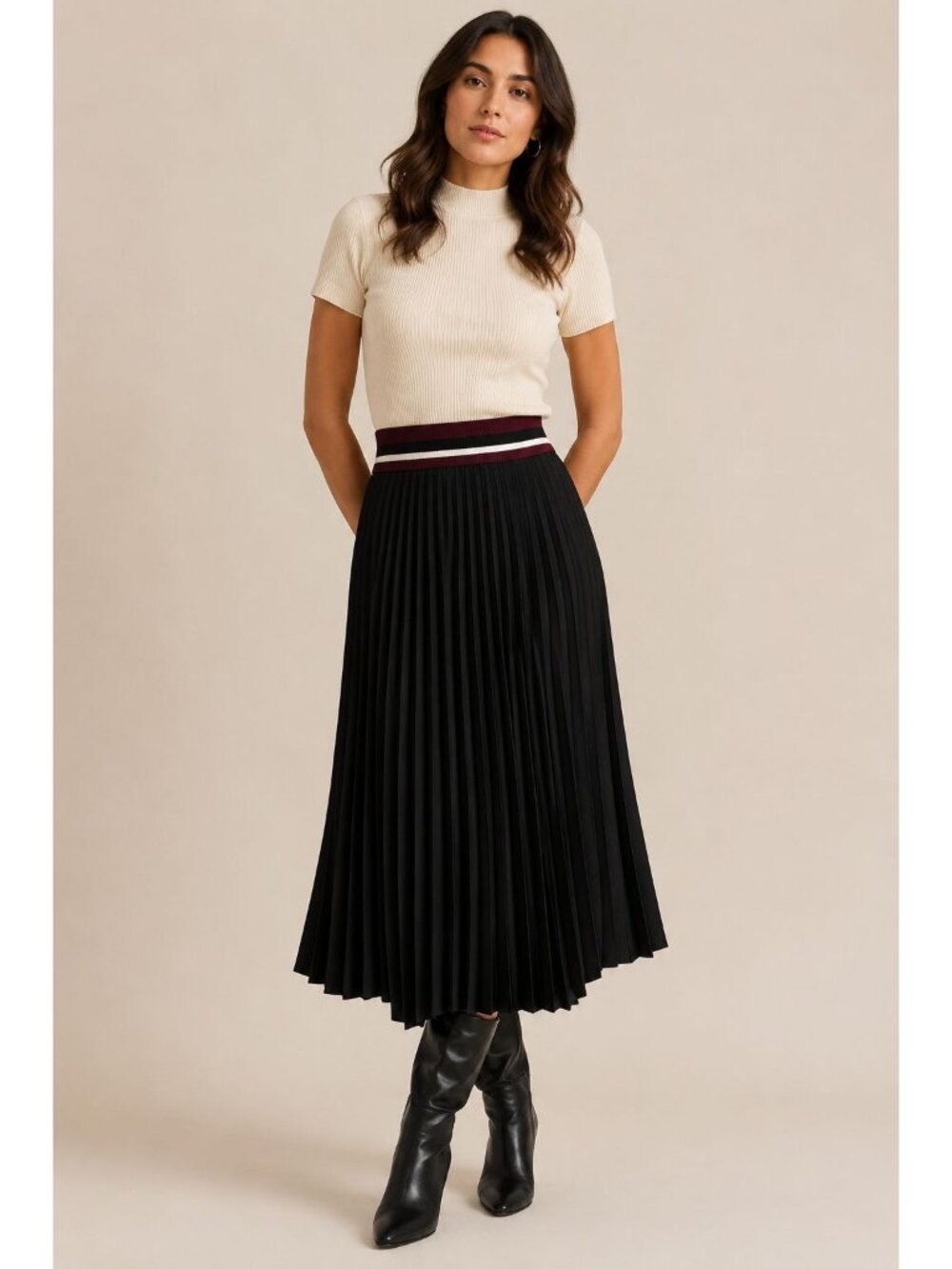 A.L.C Accordion Pleat High Waist Midi Skirt Size 2